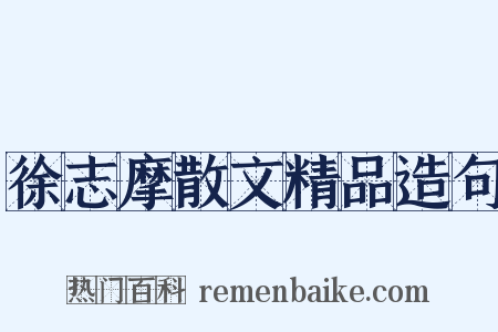 徐志摩散文精品造句是什么意思的图片